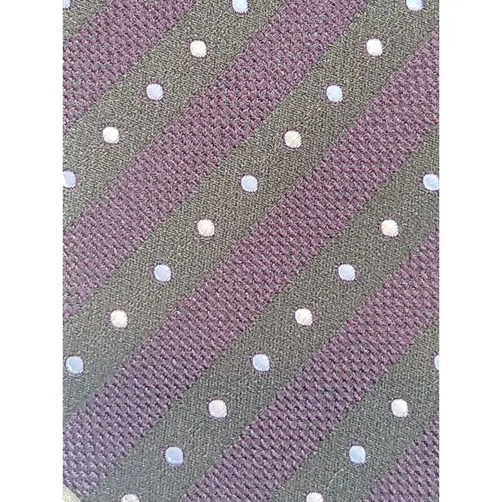 Giorgio Armani 100% Silk Tie Purple Black Striped Polka Dot‎ Made in Italy